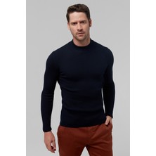 Twn Slim Fit Lacivert Rib Örgü Kazak 5EC0606317701