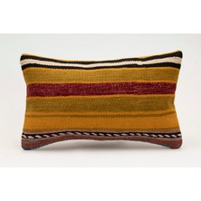 Kilim Wholesale El Yapımı Kilimden Yapılmış Vintage Kırlent Kılıfı, Yün, 30X50 cm