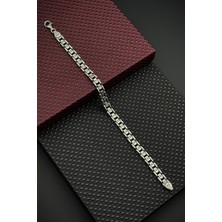 Frnch 925 Ayar Gümüş Italyan Model Gümüş Renk Erkek Bileklik FRJ12670-3670-A3