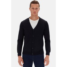 D'S Damat Regular Fit Lacivert Hırka Dokuma Kumaş Modern Stil Düz Desen Özellikli