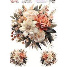 E Hobici Pirinç Dekopaj Kağıdı 30X42CM PT-3271 Çiçek