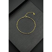 Frnch 925 Ayar Gümüş Italyan Model Altın Renk Erkek Bileklik FRJ12384-3384-G