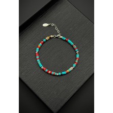 Frnch 925 Ayar Gümüş ve Mix Doğal Taşlı Çok Renkli Erkek Bileklik FRJ12367-3367-CK2