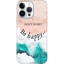 Senada iPhone 15 Pro Max Kılıf Desenli Baskılı Tpu Rubber Kapak Be Happy