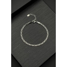 Frnch 925 Ayar Gümüş Italyan Model Gümüş Renk Erkek Bileklik FRJ12466-3466-A