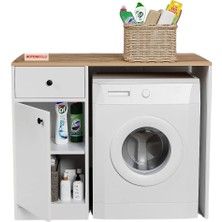 Çamaşır Makinası Dolabı Mdf Çam Desen