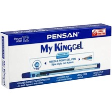 Pensan 6405 My-King Jel Kalem 0.5mm Mavi Metal Klips 12'li Paket