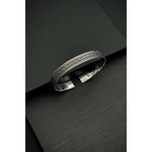 Frnch 925 Ayar Gümüş Italyan Model Gümüş Renk Erkek Kelepçe Bileklik FRJ12554-3554-A7