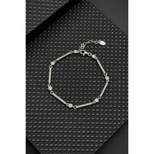 Frnch 925 Ayar Gümüş Beyaz Zirkon Taşlı Kadın Bileklik FRJ12596-3596-B