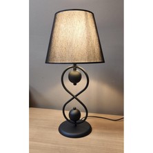 Taşcan Aydınlatma Delhi Siyah Ayaklı Abajur Masa Lambası Siyah Şapka Salon Yatak Odası Abajur