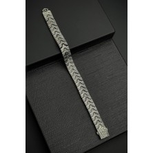 Frnch 925 Ayar Gümüş Tibetan Model Gümüş Renk Erkek Bileklik FRJ12457-3457-A