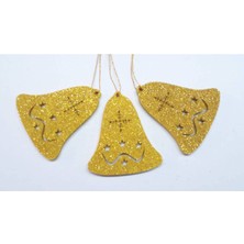 Empressco Altın Renkli Çan Şekilli Keçe Yılbaşı Süsleri, 10 Adet, Şık ve Neşeli Dekorasyon.