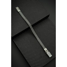 Frnch 925 Ayar Gümüş Italyan Model Gümüş Renk Erkek Bileklik FRJ12624-3624-A