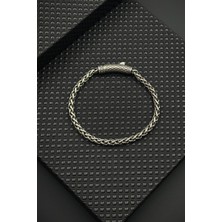 Frnch 925 Ayar Gümüş Italyan Model Gümüş Renk Erkek Bileklik FRJ12631-3631-A