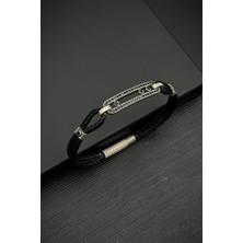Frnch 925 Ayar Gümüş Zirkon Taşlı Italyan Model Gümüş Renk Erkek Bileklik FRJ12555-3555-B2