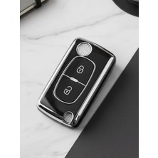 Lanitra Peugeot Citroen Partner 208 307 308 307 407 408 Berlingo C2 C3 C4 2 Buton Nano Anahtar Kılıfı Siyah