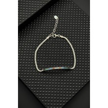 Frnch 925 Ayar Gümüş Mix Zirkon Taşlı Gümüş Renk Erkek Bileklik FRJ12652-3652-CK