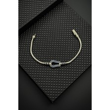 Frnch 925 Ayar Gümüş Italyan Model Lacivert Zirkon Taşlı Erkek Bileklik FRJ12615-3615-L