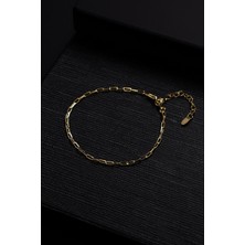 Frnch 925 Ayar Gümüş Italyan Model Altın Renk Erkek Bileklik FRJ12395-3395-G