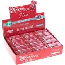 Şahin Kırtasiye Mikro Silgi 2B-30RD Kırmızı Soft 30'lu Paket