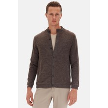 D'S Damat Ds Damat Regular Fit Kahverengi Düz Örgü Hirka 5HC0601960353