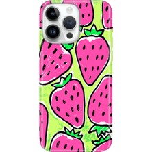 Senada iPhone 15 Pro Max Kılıf Desenli Baskılı Tpu Rubber Kapak Çilek