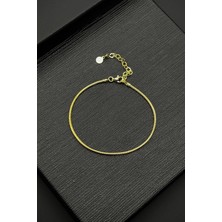 Frnch 925 Ayar Gümüş Italyan Model Altın Renk Erkek Bileklik FRJ12257-3257-G