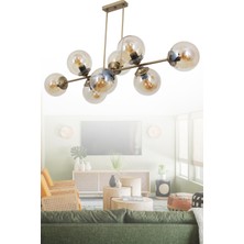 Taşcan Aydınlatma Aren 8 Li Eskitme Avize Bal Cam Dekoratif Tasarım Yatak Odası Mutfak Salon Avize