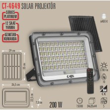Cata CT-4649 Solar LED Projektör – Kablosuz, Dış Mekân Işığı, Güneş Enerjili