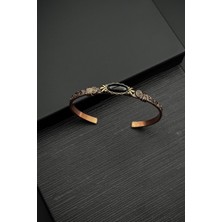 Frnch Bakır Madenli Onyx Doğal Taşlı Siyah Erkek Kelepçe Bileklik FRJ12579-3579-S