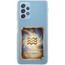 PrintiFy Samsung Galaxy A52 ile Uyumlu Burç Kartları Kova Tasarımlı Şeffaf Silikon Kılıf