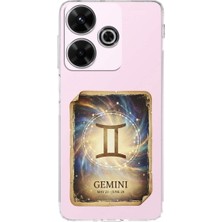 PrintiFy Redmi 13 4g ile Uyumlu Burç Kartları Ikizler Tasarımlı Şeffaf Silikon Kılıf