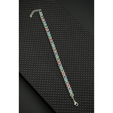 Frnch 925 Ayar Gümüş Mix Doğal Taşlı Çok Renkli Erkek Bileklik FRJ12678-3678-CK