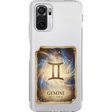 PrintiFy Redmi Note 10 ile Uyumlu Burç Kartları Ikizler Tasarımlı Şeffaf Silikon Kılıf