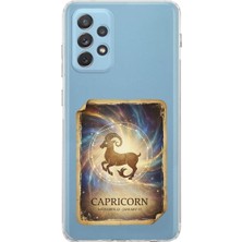 PrintiFy Samsung Galaxy A13 ile Uyumlu Burç Kartları Oğlak Tasarımlı Şeffaf Silikon Kılıf
