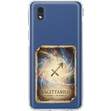 PrintiFy Samsung Galaxy A01 Core ile Uyumlu Burç Kartları Yay Tasarımlı Şeffaf Silikon Kılıf