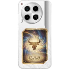PrintiFy Tecno Camon 30 5g ile Uyumlu Burç Kartları Boğa Tasarımlı Şeffaf Silikon Kılıf