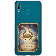 PrintiFy Huawei P Smart 2019 ile Uyumlu Burç Kartları Yangeç Tasarımlı Şeffaf Silikon Kılıf
