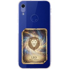 PrintiFy Honor 8A ile Uyumlu Burç Kartları Aslan Tasarımlı Şeffaf Silikon Kılıf