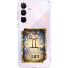 PrintiFy Samsung Galaxy A36 4g ile Uyumlu Burç Kartları Ikizler Tasarımlı Şeffaf Silikon Kılıf