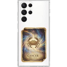 PrintiFy Samsung Galaxy S21 Ultra ile Uyumlu Burç Kartları Yangeç Tasarımlı Şeffaf Silikon Kılıf