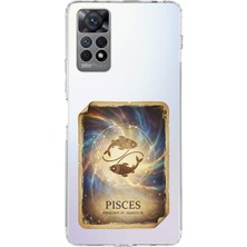 PrintiFy Redmi Note 12 Pro 4g ile Uyumlu Burç Kartları Balık Tasarımlı Şeffaf Silikon Kılıf