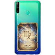 PrintiFy Huawei P40 Lite E ile Uyumlu Burç Kartları Başak Tasarımlı Şeffaf Silikon Kılıf