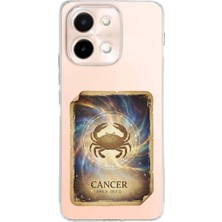 PrintiFy Vivo Y28 ile Uyumlu Burç Kartları Yangeç Tasarımlı Şeffaf Silikon Kılıf