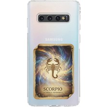PrintiFy Samsung Galaxy S10E ile Uyumlu Burç Kartları Akrep Tasarımlı Şeffaf Silikon Kılıf