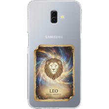 PrintiFy Samsung Galaxy J6+ Plus ile Uyumlu Burç Kartları Aslan Tasarımlı Şeffaf Silikon Kılıf