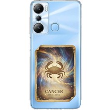 PrintiFy Infinix Hot 20I ile Uyumlu Burç Kartları Yangeç Tasarımlı Şeffaf Silikon Kılıf