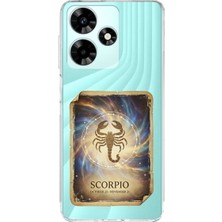 PrintiFy Infinix Hot 30 ile Uyumlu Burç Kartları Akrep Tasarımlı Şeffaf Silikon Kılıf
