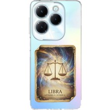 PrintiFy Infinix Hot 40 Pro ile Uyumlu Burç Kartları Terazi Tasarımlı Şeffaf Silikon Kılıf