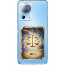 PrintiFy Xiaomi Mi 13 Lite ile Uyumlu Burç Kartları Terazi Tasarımlı Şeffaf Silikon Kılıf